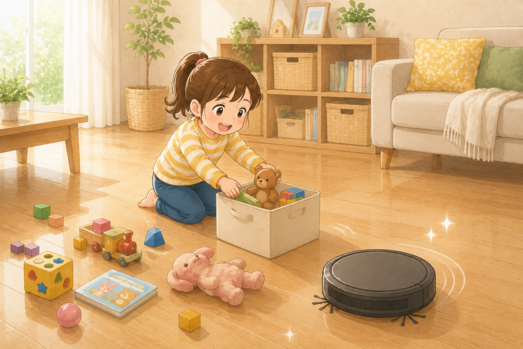 ルンバと一緒にお片付け