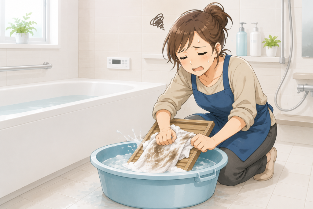 ユニフォーム手洗いの大変さ